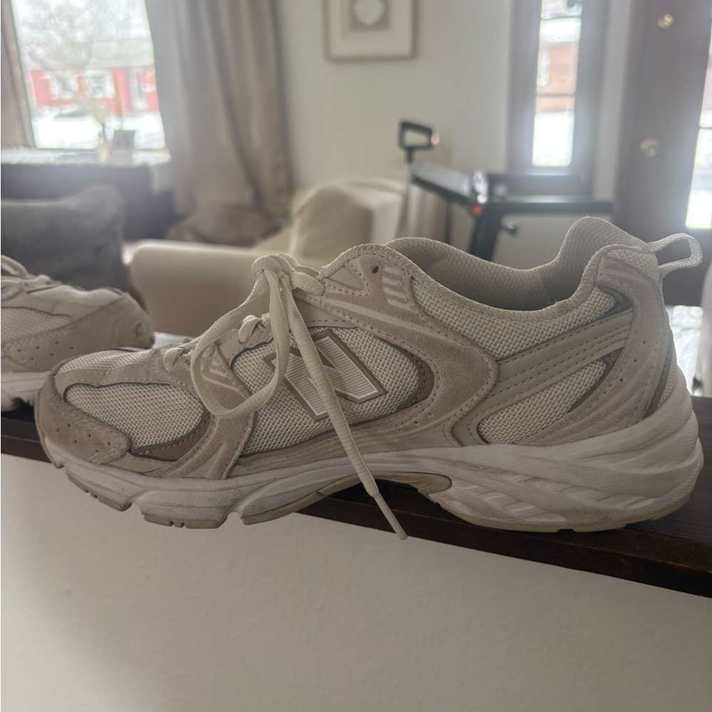 New Balance 530 Cream Athletic Shoes - Picture 4 of 5